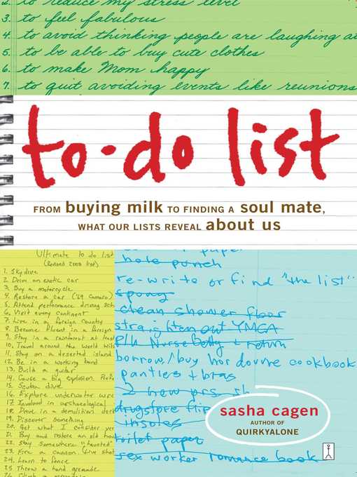 Title details for To-Do List by Sasha Cagen - Wait list